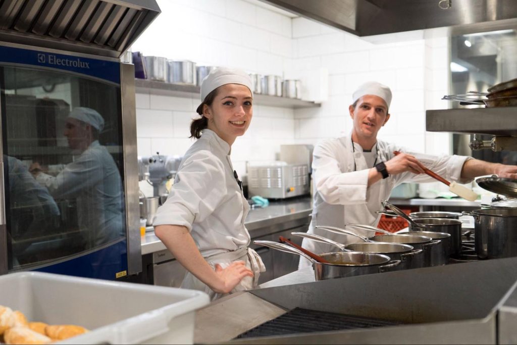 Student Chefs in the Stratford Chefs School Professional Kitchens