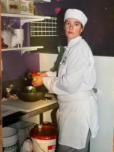 Alumni Bonnie Kubica in the Stratford Chefs School kitchen as a student in 1995.